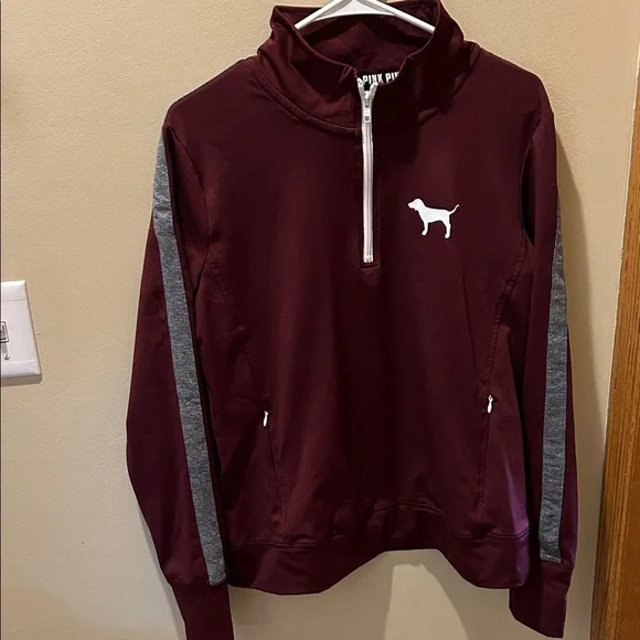 EUC Pink Victoria Secret Ultimate Quarter Zip Pullover - Picture 1 of 4